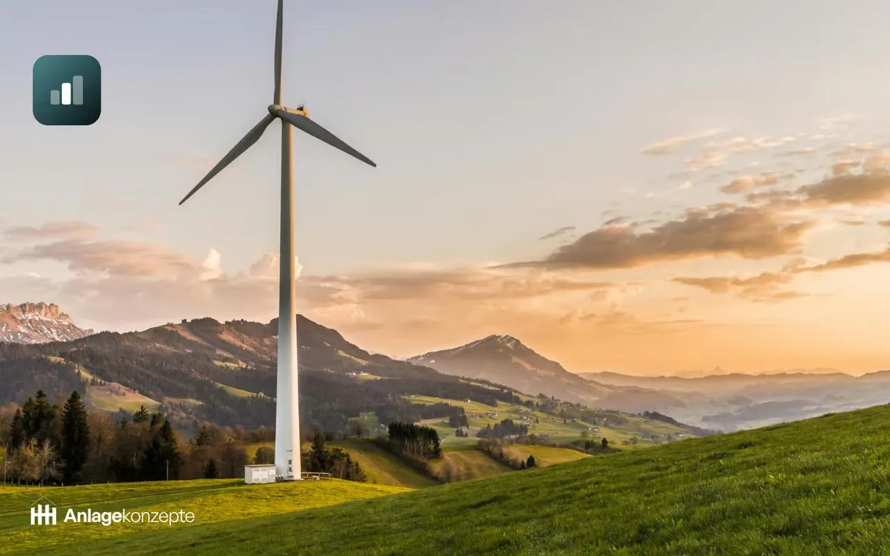 Landschaft mit Windrädern