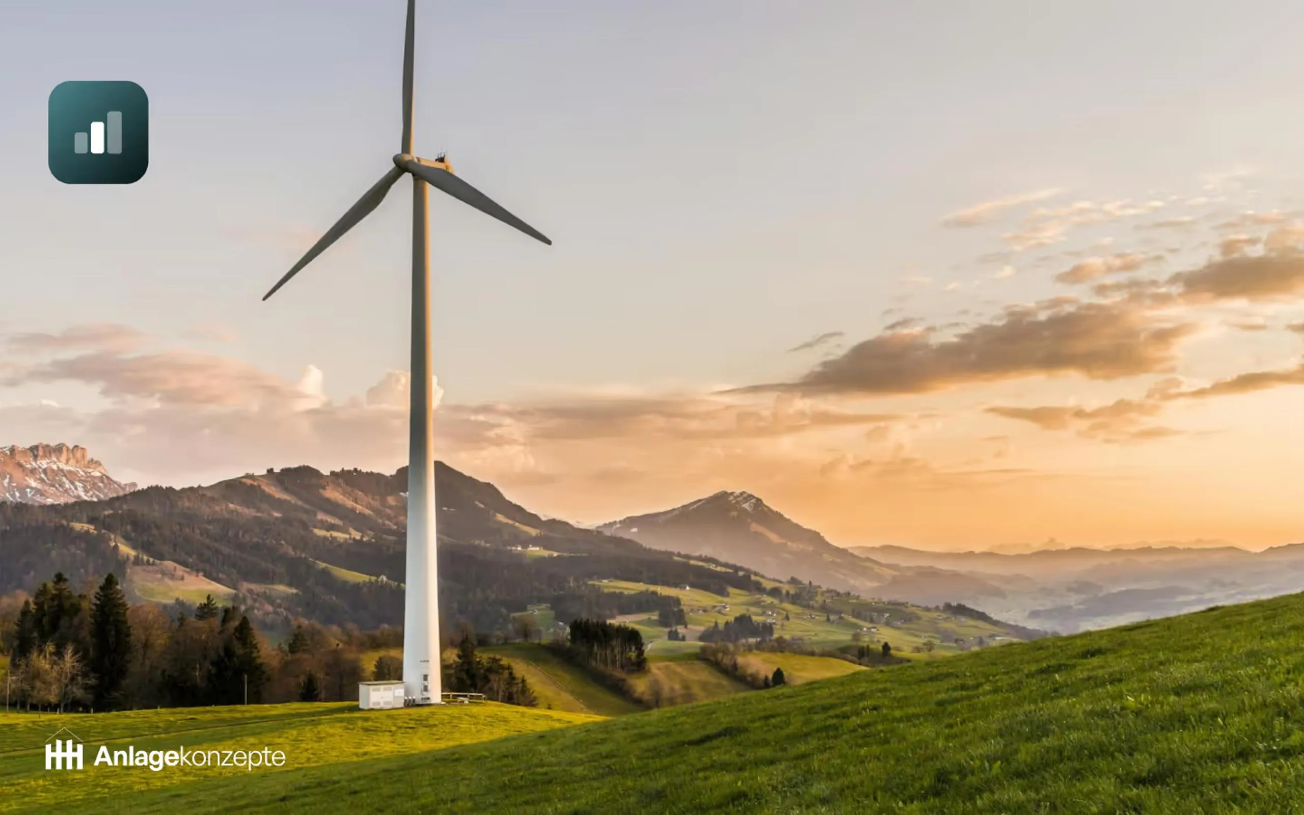 Landschaft mit Windrädern